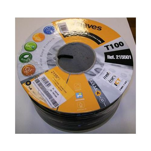 [215501TLV] CabBLE Coaxial T-100 Plus TELEVES ITED2 215501( NEGRO )