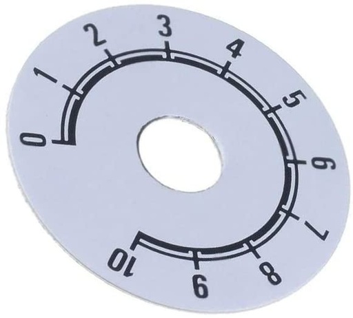 [220101TME] Escala potenciómetro 0 a 10 Ø41mm Øorif: 10mm. Mod. 220.101