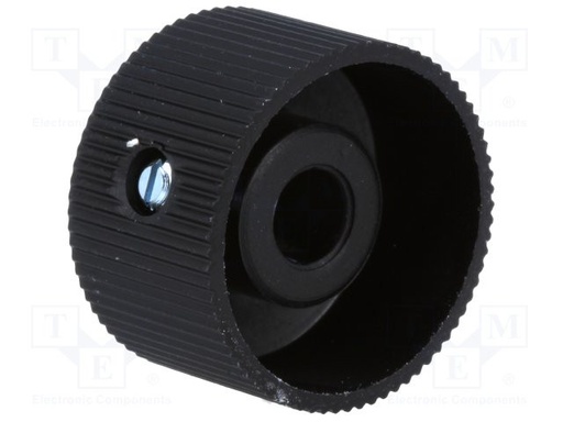 [246SWTME] Mando potenciómetro con indicador aluminio 6mm Ø24x15mm negro. Mod. 24/6SW