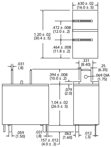 [314191534TME] Relé electromagnético SPST-NO 12VCC 25A/250VCA. Mod. PCF112D2M000