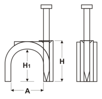 [316536EDH] Grapas cable redondo, abrazadera sujetacables 6mm, bolsa 100 und. Mod. 31.653/6