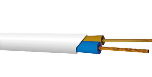 [WE1570] Manguera plana blanca 2x0.75mm2 metro. Mod. MP2X0.75