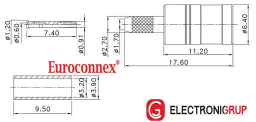 [3561ELG] Conector SMB MACHO CRIMPAR DORADO RG-174U. Mod. 3561