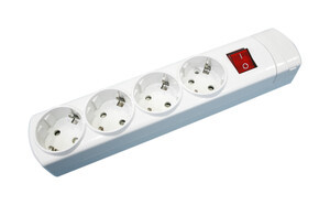 [36123SCEDH] Base múltiple 4 tomas sin cable con interruptor. Mod. 36.123/SC