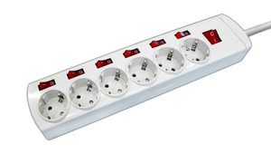 [36189EDH] Base de 6 tomas con interruptores independientes 1.5metros. Mod. 36.189