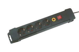 [36255EDH] Base con 4 tomas protección sobrecarga y sobretensión negro. Mod. 36.255