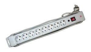 [36257BEDH] Base múltiple 8 tomas c/protección sobrecarga blanca. Mod. 36.257/B