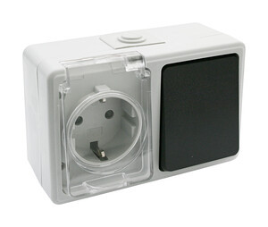 [36526BCEDH] Base schuko y conmutador estanco. Mod. 36.526/BC