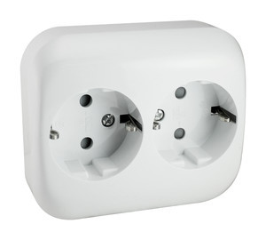 [36530DBEDH] Doble base Schuko empotrable blanco. Mod 36.530/DB
