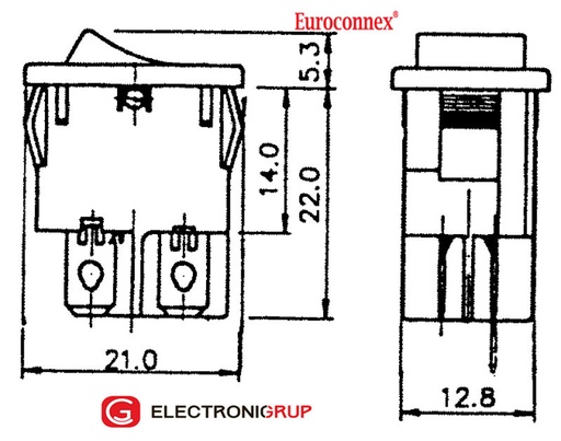 [45041ELK] INTERRUPTOR 4P. ON-OFF, 125V. 10A (250V.- 5A). Mod. 11188ILF4NR
