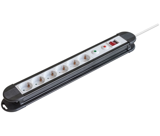 [MEL115] Base múltiple 6 tomas c/ interruptor y protección 1.5m. Mod. MEL115