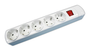 [36129SC] Base múltiple 5 tomas sin cable con interruptor. Mod. 36.129/SC