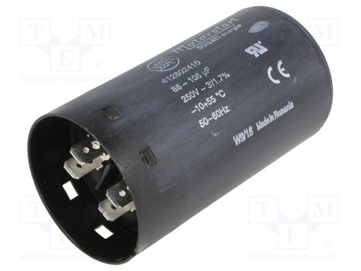 [412802410TME] Condensador motores de arranque 100uF 250VCA. Mod. 4.12.80.2.410