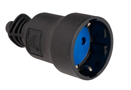 [42008ELK] Base aérea caucho 16A 250V T/TL 4,8mm negra Solera. Mod. 707C