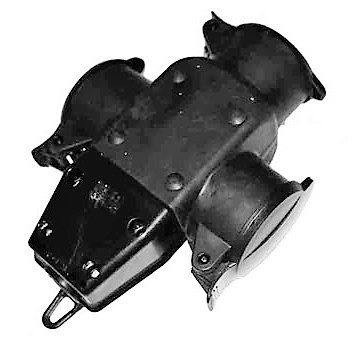 [42125DIM] BASE ADAPTADOR TRIPLE GOMA AEREO C/TAPA IP-44 POT.MAX.3500W. MOD. ASFTB