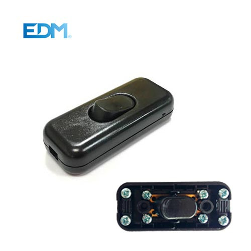 [45076DIM] INTERRUPTOR BIPOLAR DE PASO 4A 250V NEGRO EDM. MOD. 45076
