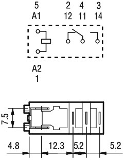 [466190240040TME] Relé electromagnético 24VCC 1 cto 16A 250VCA Finder. Mod. 46.61.9.024.0040