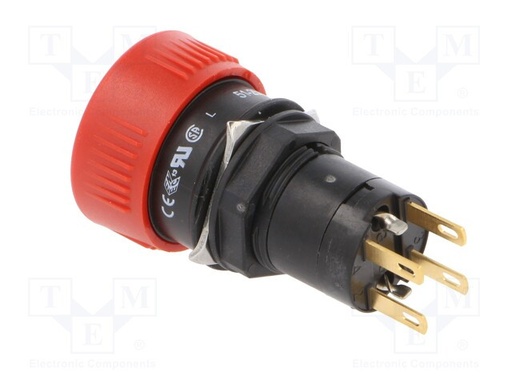 [51253022TME] Interruptor de emergencia NC + NA 16mm rojo IP65. Mod. 51-253.022
