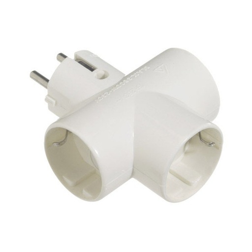 [5520AVA] Distribuidor clavija macho espiga Ø4,8 mm. a tres hembras. Mod. EL7000065