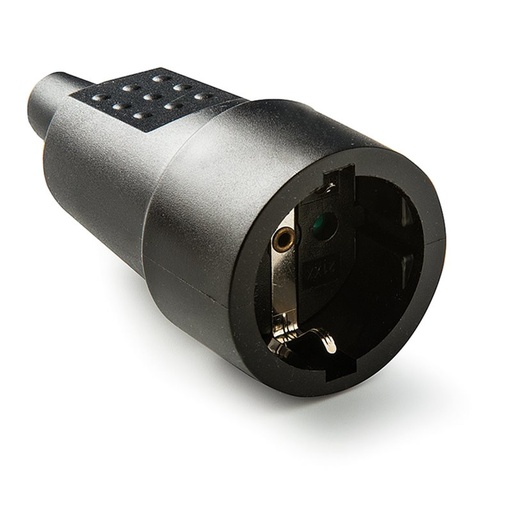 [2104FAM] Base goma PVC negra 16A 250V FAMATEL. Mod. 2104