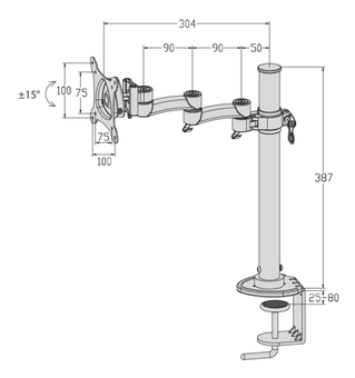 [60990EDH] Soporte TV monitor articulado mesa hasta 24". Mod. 60.990