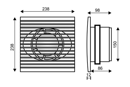 [71510EDH] Extractor para eliminación de humos, ventilación de malos olores y humedades Electro DH Mod. 71.510