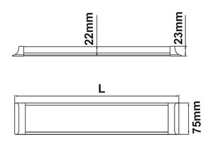 [8100318DIAEDH] Regleta LED superficie perfil bajo 60cm 18W. Mod. 81.003/18/DIA