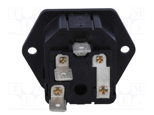 [815830TME] Conector alimentación IEC macho chasis 10A c/portafusible. Mod. 815-830