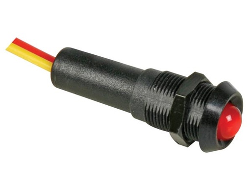 [9ML26024R] Piloto LED 24V Rojo cable. Mod. 9ML26024R