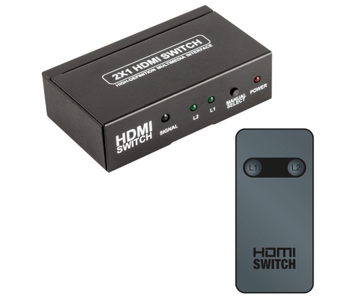 [ACTVH002ELM] Switch HDMI 2 Entradas 1 Salida, con telemando