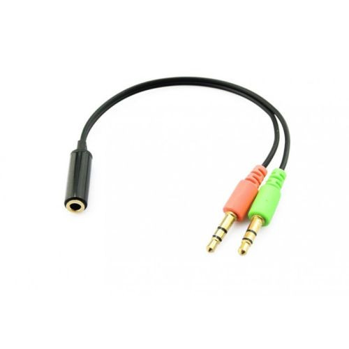 [AD063GEN] Cable Adaptador Jack Hembra 3.5 mm a Jack Doble Macho para Auriculares
