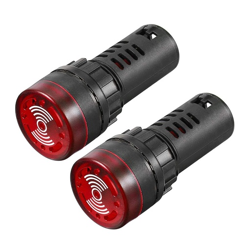 [AD2222MR220V] Zumbador luminoso intermitente Ø22mm rojo 220VAC Mod. AD2222M/R220V