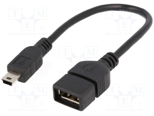 [AK300310002] Cable OTG USB 2.0 USB A tomacorriente USB B mini enchufe. Mod. AK-300310-002