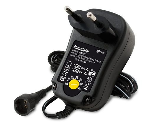 [ALM067ELM] Alimentador Regulable Universal 3..12Vcc 12W 1A. Mod. PW2000006