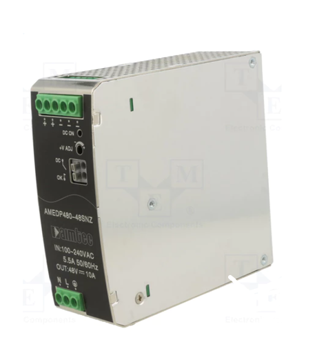 [AMEDP48048SNZTME] Fuente de alimentación carril din 48VDC 10A 480W. Mod. AMESP320-48S277NZ