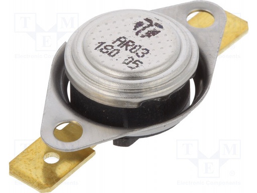 [AR03W1S3180] Sensor termostato NC 180°C 16A 250VCA ±5°C. Mod. L180