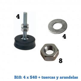 [AS02125] Bolsas amortiguadores splits Suelo 4xS40 + tuercas y arandelas. Mod. AS02125