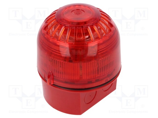 [PSC0042] Señalizador luminoso y sonoro 17÷60VDC rojo IP65 106dB. Mod. PSC-0042