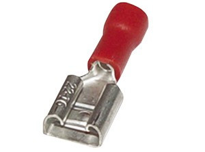 [ASFDD125250] Terminal de faston hembra preaislado 6.3mm, rojo, 0.5mm² a 1.5mm². Mod. 2040134