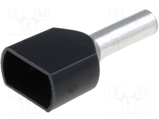 [ASTE1508] Puntera hueca doble 1.5 mm2 negro . Mod. 2040177