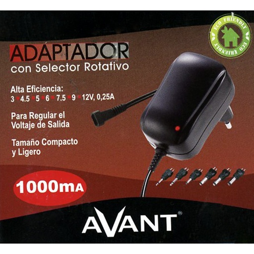 [AV1064] ALIMENTADOR AVANT 3 A 12V 1000 MA. Mod. AV1064