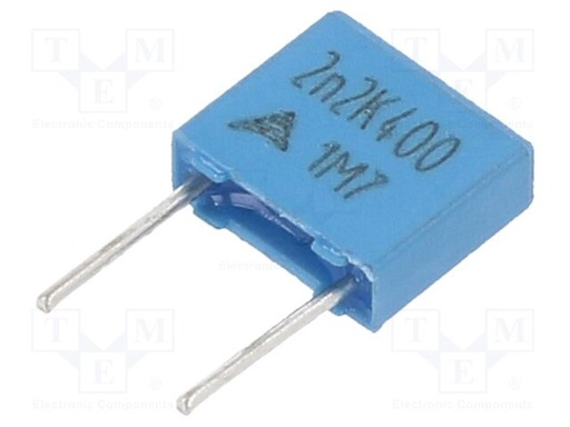 [B32529C6222K000] Condensador de poliéster 2.2nF 200VAC 400VDC 5mm. Mod. CP2.2200