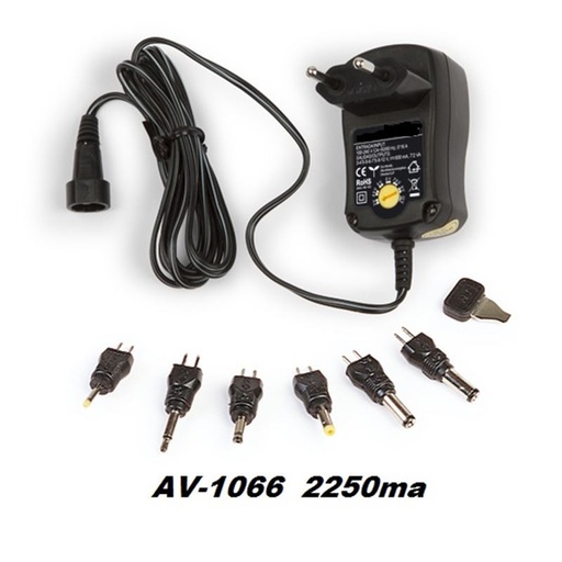 [AV1066] Alimentador Avant Adaptador Unviversal 2250mA. Mod. AV-1066