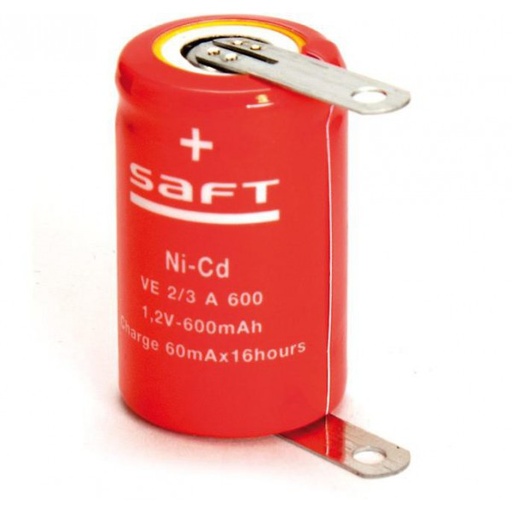 [BAT054ELM] Batería recargable 1/2A, 2/3A Ni-Cd 1.2V 600MAH. Mod. BAT054