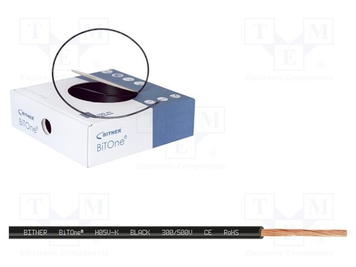 [GENC1S22104NJP] Cable 1x0.75mm2 negro 300/500V metro. Mod. LH075N