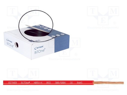 [GENC1S22104RJP] Cable 1x0.75mm2 rojo 300/500V metro. Mod. LH075R