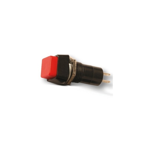 [BR7000034DIM] Pulsador roscado cuadrado 2A/250V rojo NO. Mod. 12-10352/R