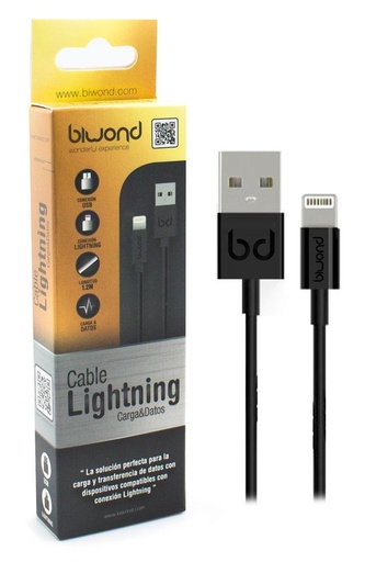 [CABLELIGHTNING] Cable Datos y Carga iPhone 5/5C/5S/6/6+/6S/7 (IOS10) Gold Negro Lightning. Mod. 51459