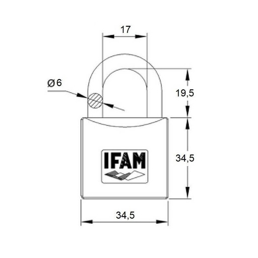 [CANDADOELM] Candado Iberdrola niquelado arco corto IFAM. Mod. Z35