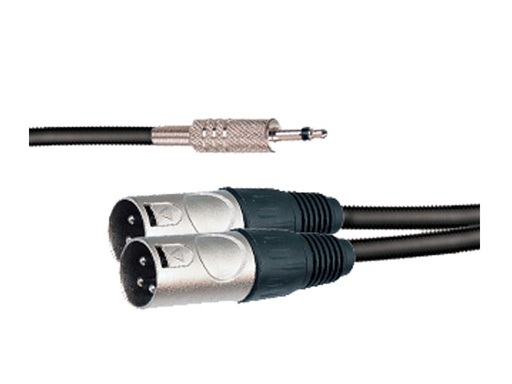 [CBL00148AMS] Cable de derivación en "Y" con conectores XLR3 y MiniJack mono AMS. Mod. CBL148